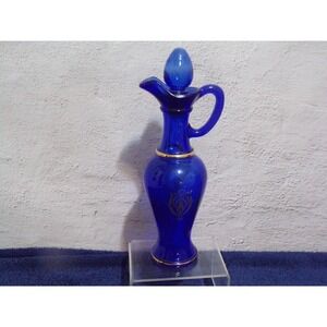 Vintage Avon Cobalt Blue Glass Perfume Oil Bottle Decanter Empty